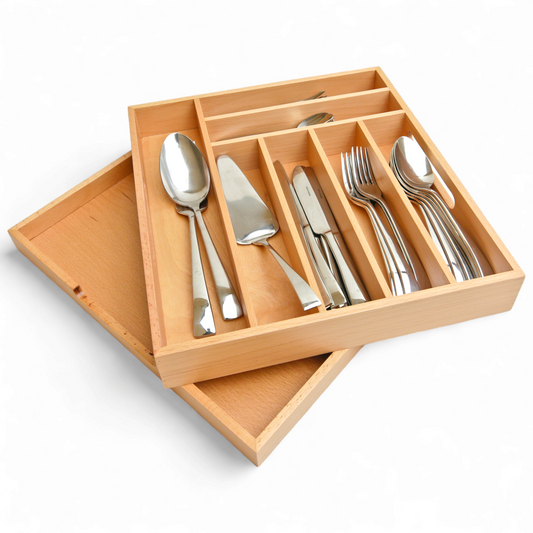 White Utensil drawer covered organizer